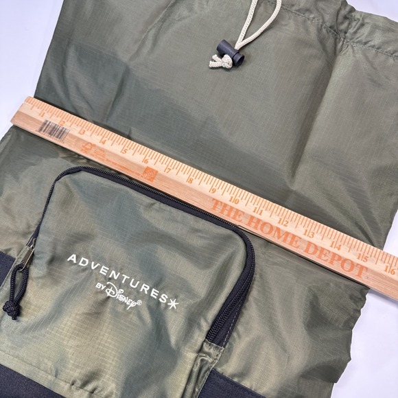 Adventures by Disney Green Backpack Waterproof Lining Drawstring Lightweight - Picture 4 of 8